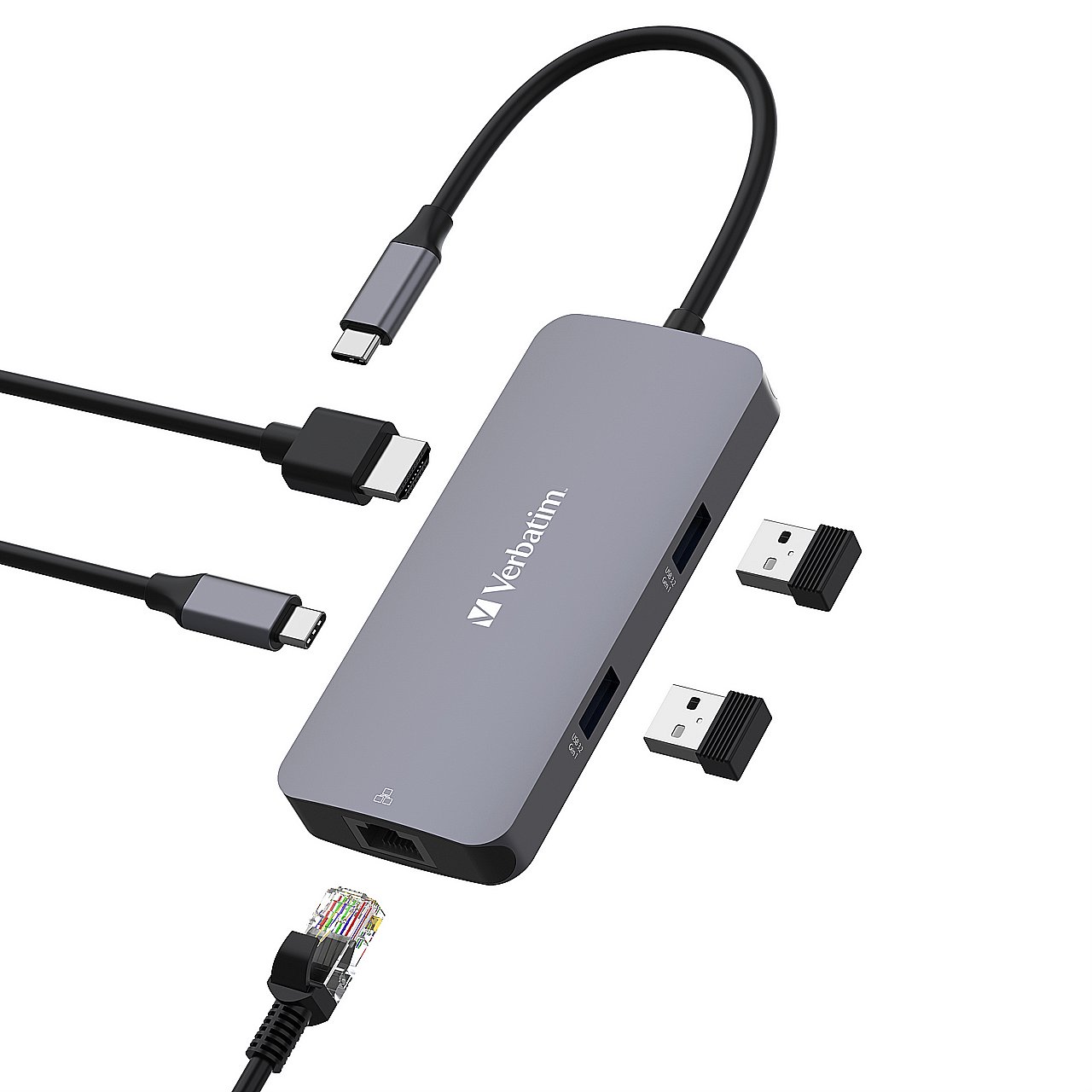 VERBATIM  32150 VERBATIM USB-C�PRO MULTIPORT HUB RJ45 | 2 x USB-A | USB-C� PD