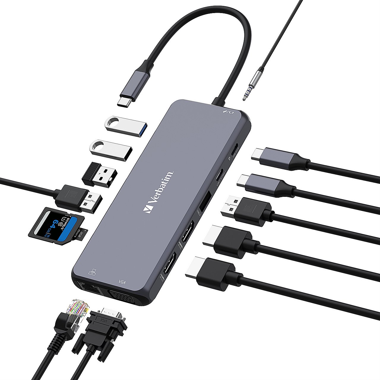 VERBATIM  32154 VERBATIM USB-C PRO MULTIPORT HUB 14 PORT C