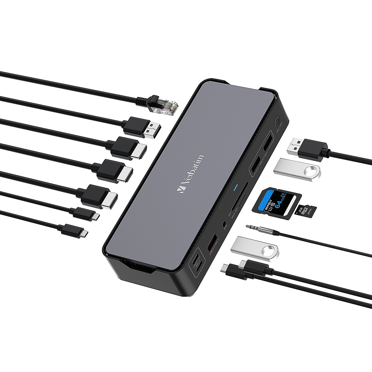 VERBATIM  32171 Verbatim USB-C Pro Docking Station 15 Ports