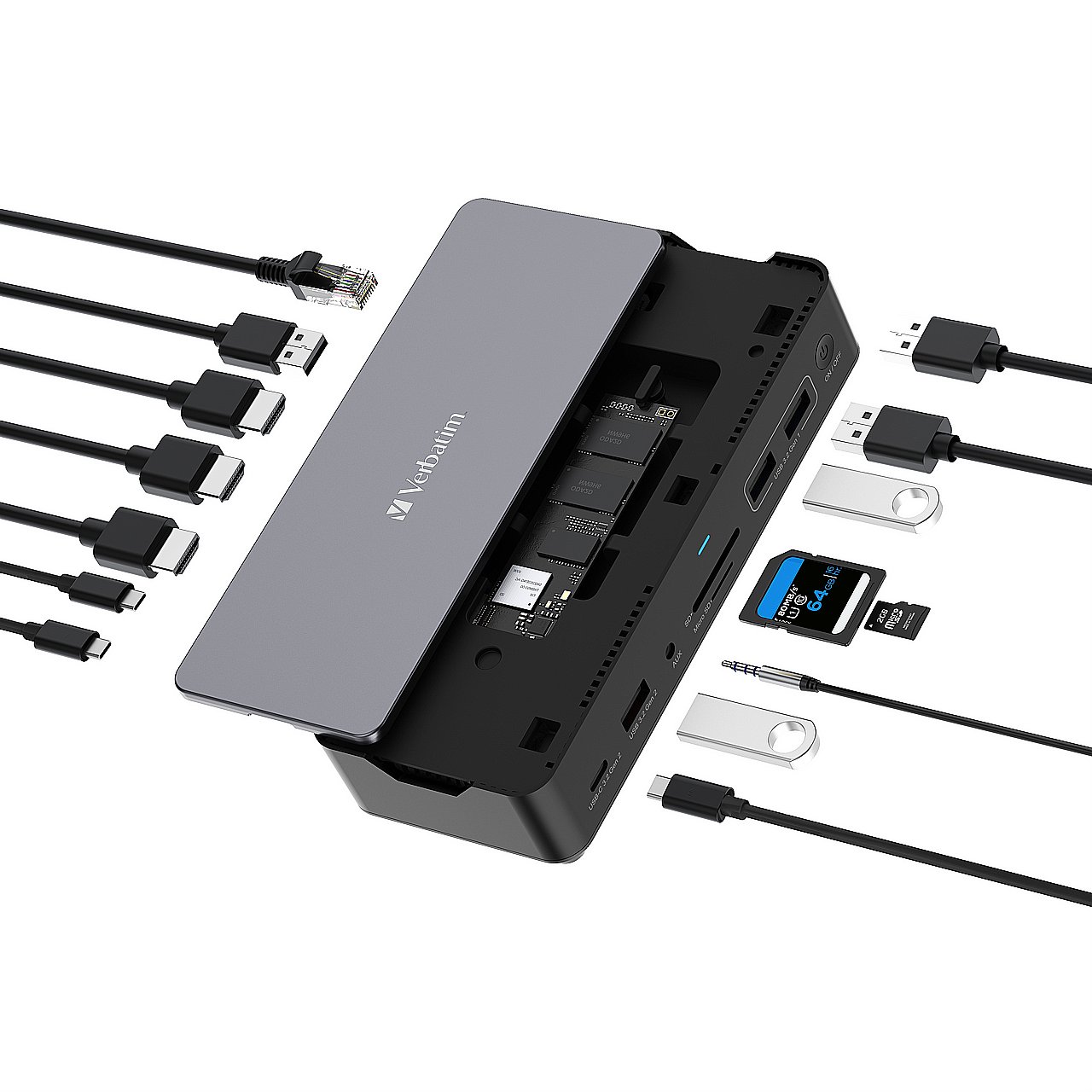 VERBATIM  32173 Verbatim Pro Docking Station 15 Port with SSD slot