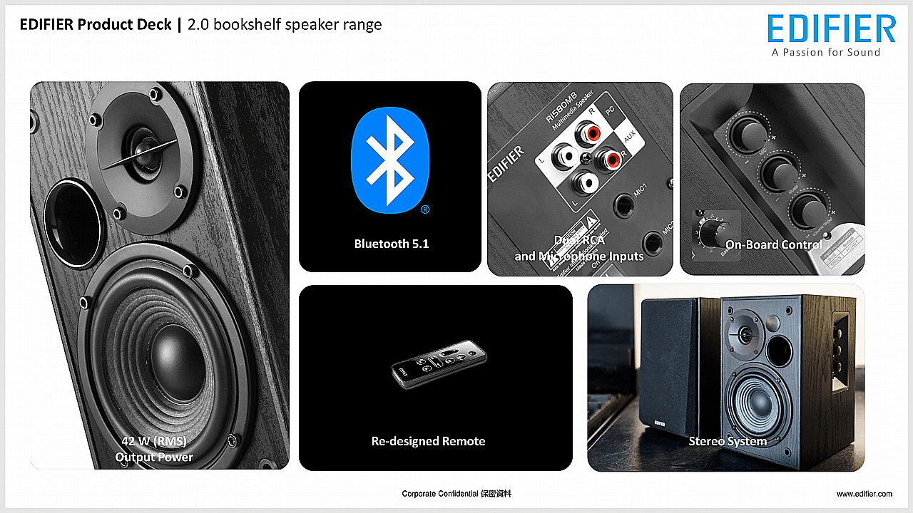 EDF100048bEdifier R1580MB - Active 2.0 Bookshelf Speaker Set (black)